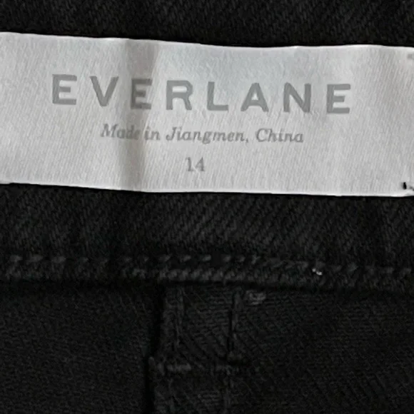 EVERLANE HIGH-RISE BLACK WIDE LEG CROPPED PANTS SIZE 14 - Picture 6 of 7